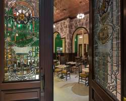 The Driskill has a beautiful café and bakery, with The Driskill has a beautiful café and bakery, with white marble and painted glass doors. It offers 189 guest rooms (after renovation) .The main hall h